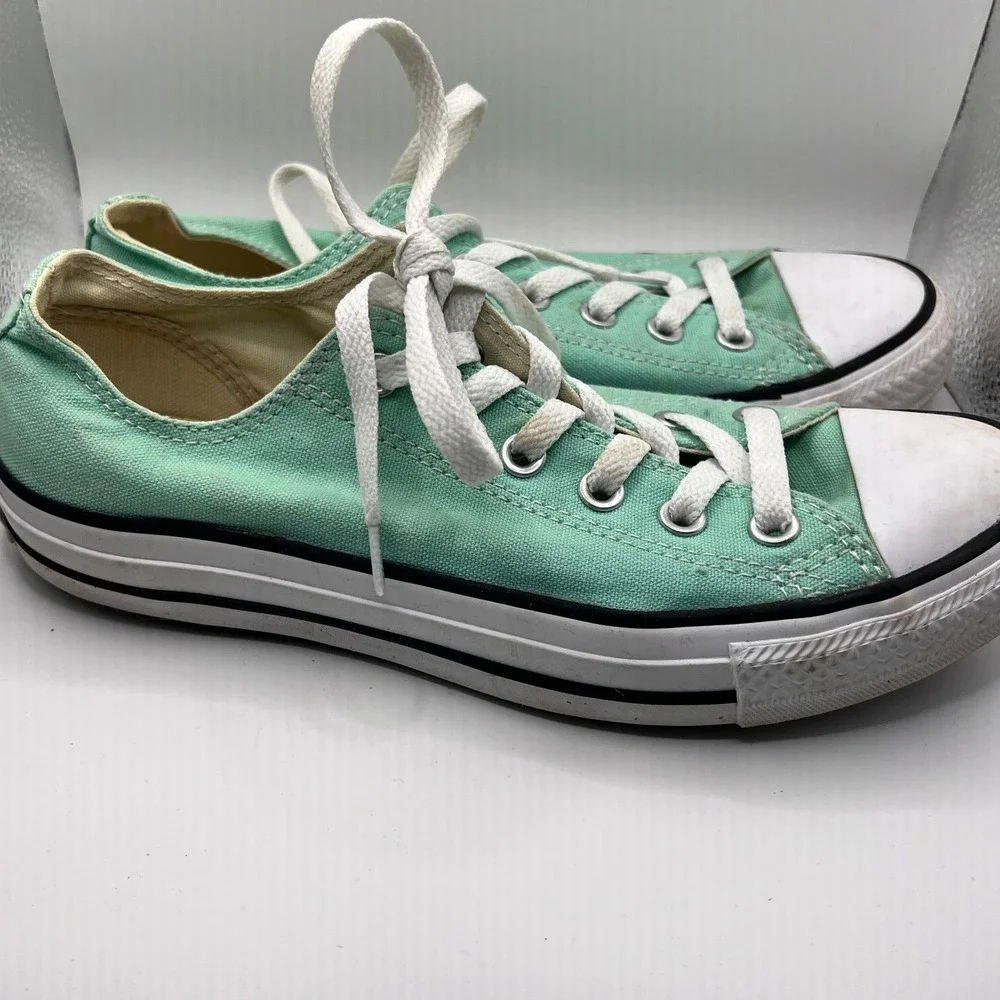 Converse All Star Low Size W8 M6 Mint Green Good Canvas Sneakers 136565F